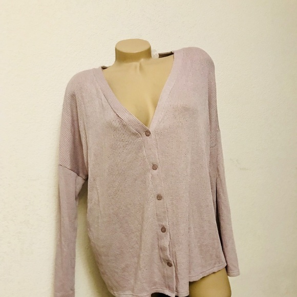 Sadie & Sage button down Cardigan lilac large nwt - Picture 3 of 4